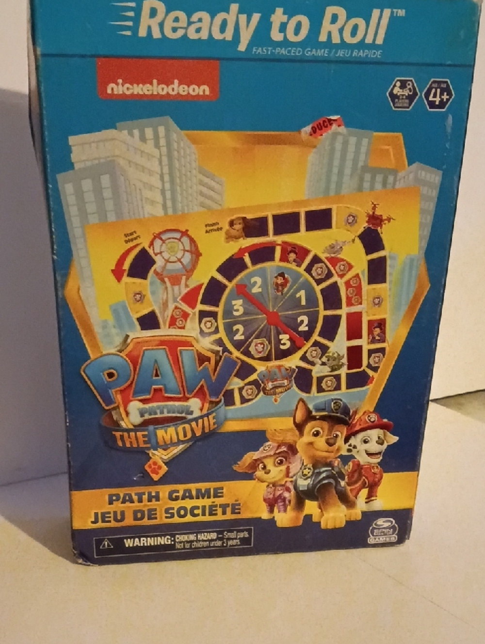 NIB Nickelodeon Paw Patrol The Movie Board Game - Blue & Yellow, READY TO ROLL